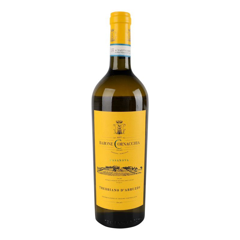 Вино Barone Cornacchia. Треббьяно д`Абруццо Казанова 2023 біле 0,75л 12,5%